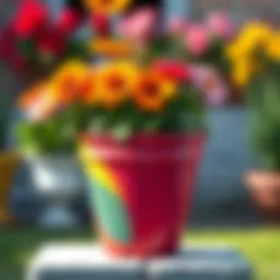 A beautiful flower pot showcasing vibrant flowers