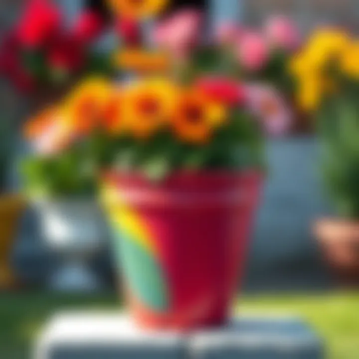 A beautiful flower pot showcasing vibrant flowers