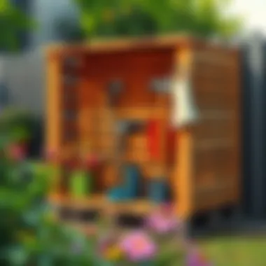 Outdoor Pallet Storage Solution Functional pallet storage solution for outdoor tools