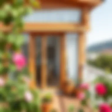 Innovative design of a wooden balcony enclosure