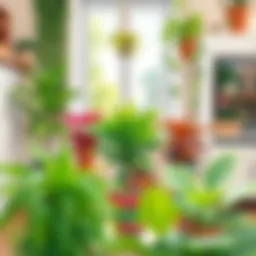 A lush indoor plant arrangement enhancing home decor