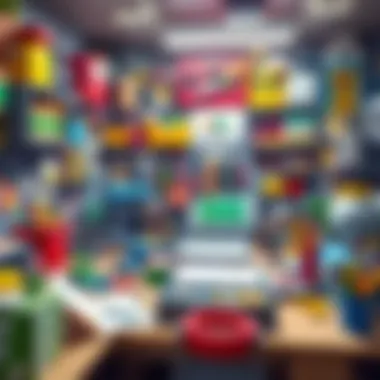 A Creative Workspace for Hol Model Enthusiasts An inspiring workspace filled with tools and colorful components for hol model projects.