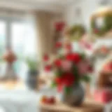 Beautiful display of holiday flowers in a cozy living room setting