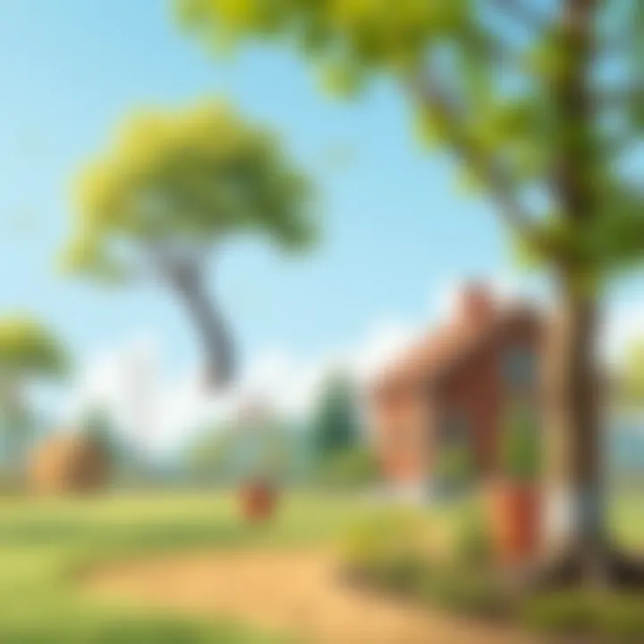 A beautiful day depicting ideal weather conditions for tree planting.