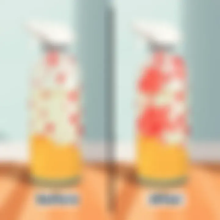 A before and after comparison of ink stain removal