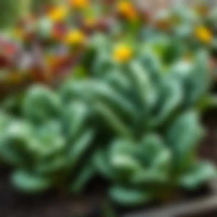 A garden showing different spinach varieties