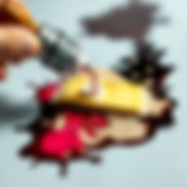 Illustration of ink stain removal technique in action