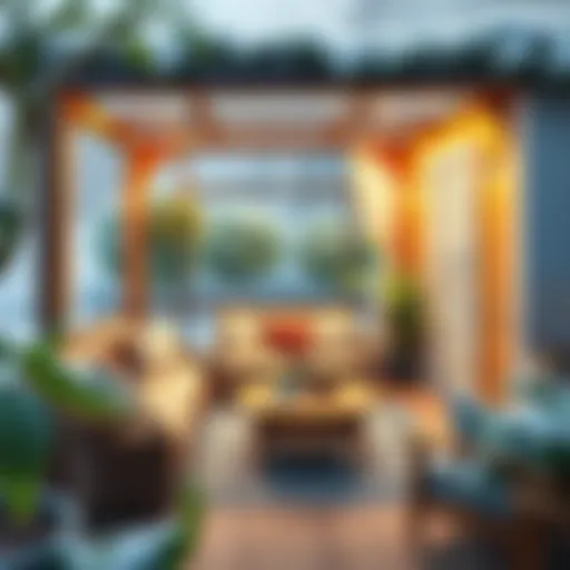 Cozy winter garden with stylish furniture