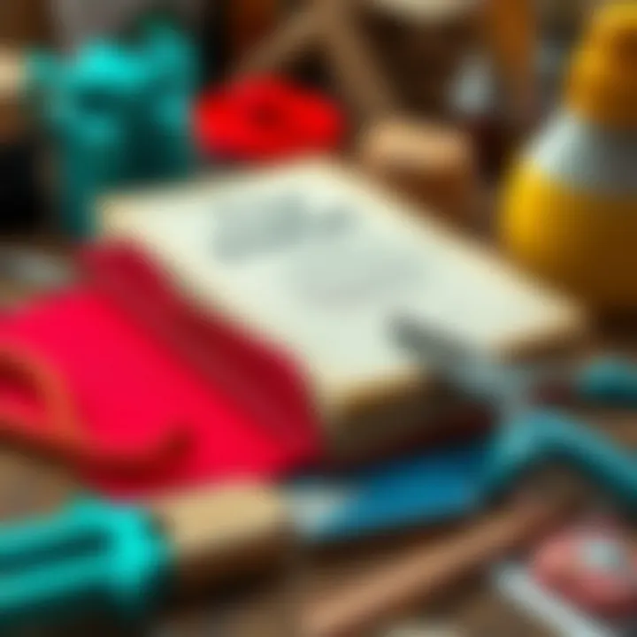 Creative Book Crafting Tools Creative tools arranged for crafting a unique book