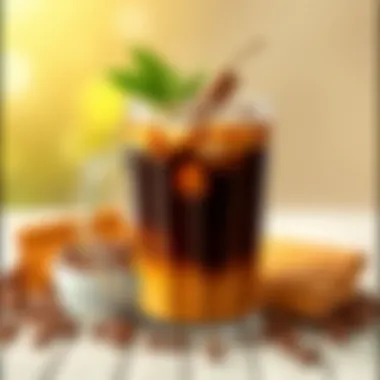 Inviting glass of iced coffee with unique ingredients