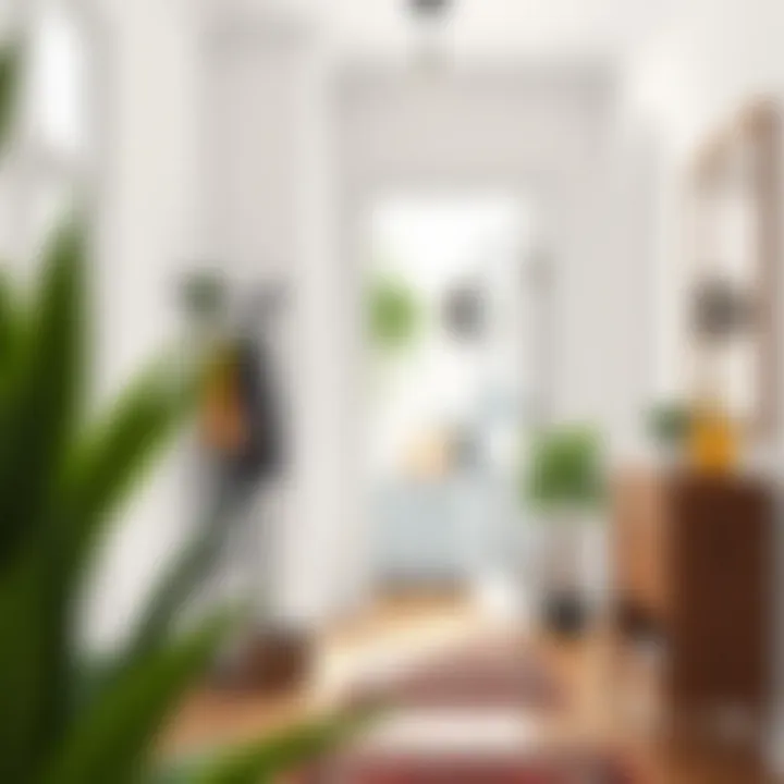 Modern metal coat rack in stylish entryway