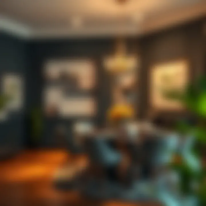 Elegant Dining Area with Dark Palette Elegant dining area enriched with dark color palette