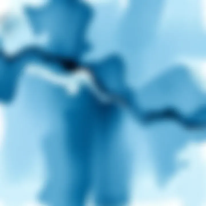 An artistic abstract piece showcasing the interplay of blue and gray tones.