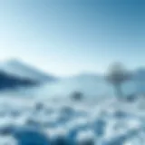 A serene blue-gray landscape that evokes tranquility and calmness.