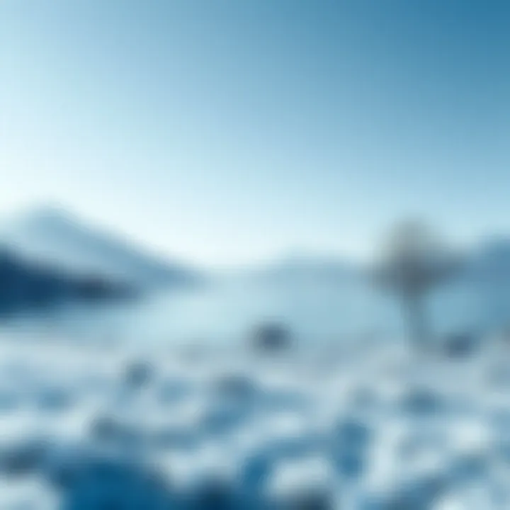 A serene blue-gray landscape that evokes tranquility and calmness.