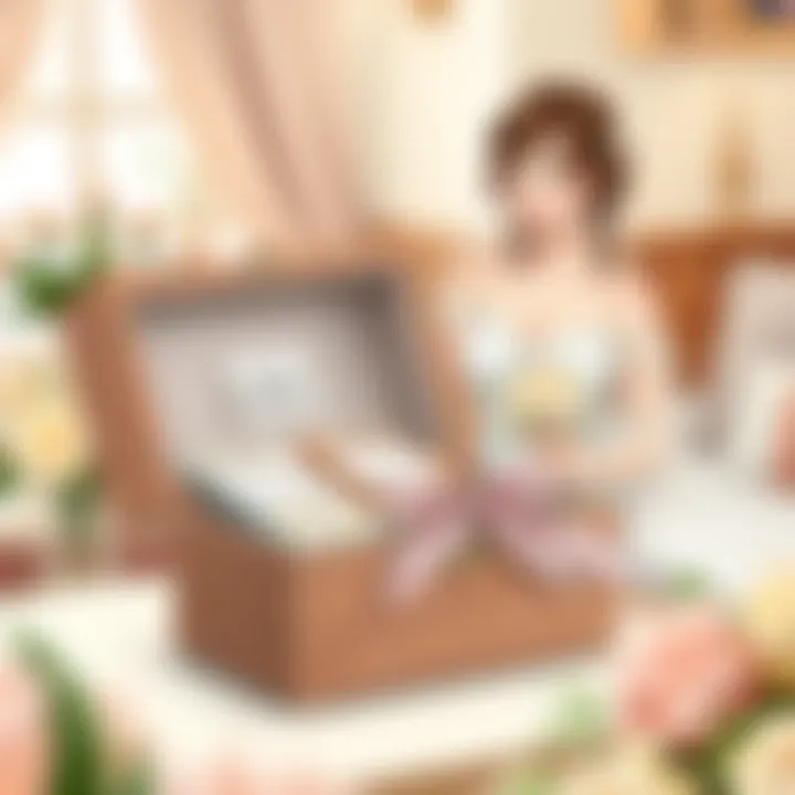 Memory keepsake box alongside a wedding planner.