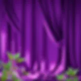 Elegant purple fabric draping