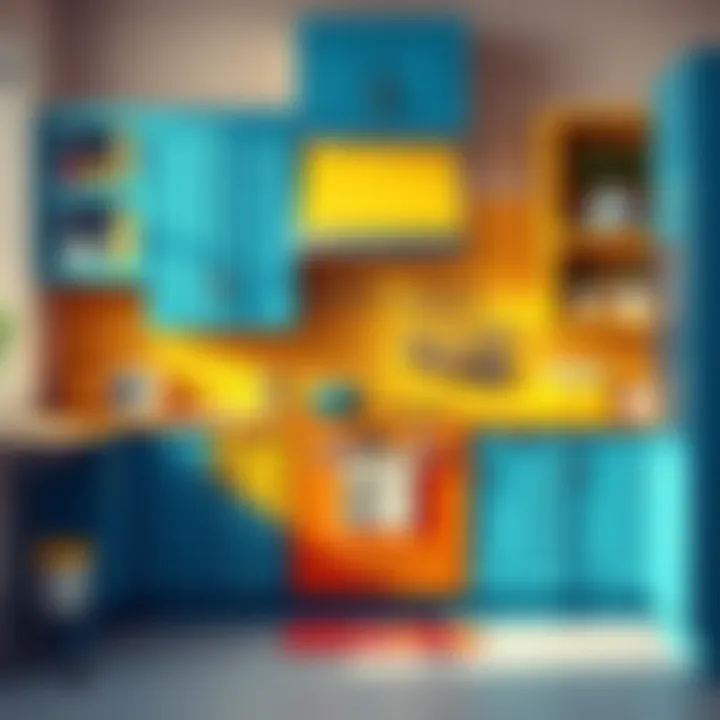 Vibrant kitchen cabinet showcasing bold color choice