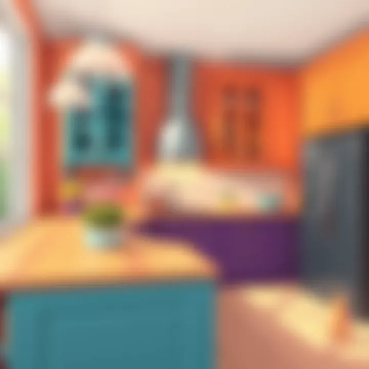 Color selection palette for kitchen cabinets