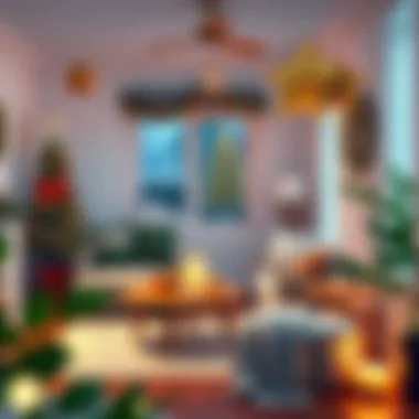 Festive living room decor for New Year's celebration