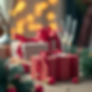 Close-up of personalized engagement gift items reflecting individual style