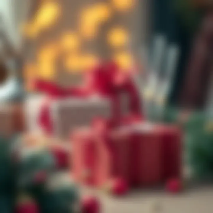 Close-up of personalized engagement gift items reflecting individual style