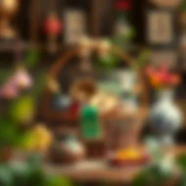 Traditional engagement gift basket showcasing cultural elements