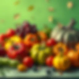 A vibrant assortment of October fruits and vegetables