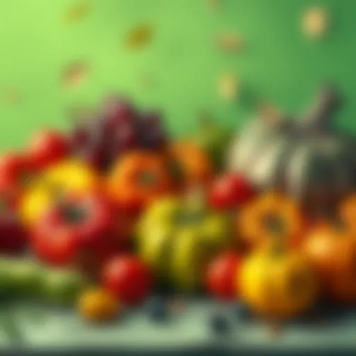A vibrant assortment of October fruits and vegetables