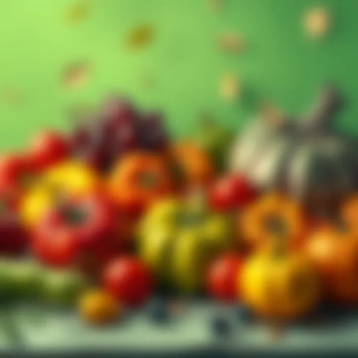 A vibrant assortment of October fruits and vegetables