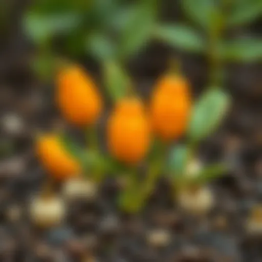 Germinated orange seeds ready for planting