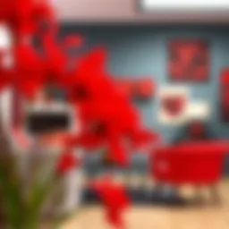 Abstract representation of red color harmony in design