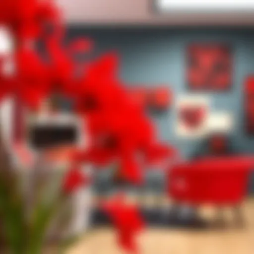 Abstract representation of red color harmony in design