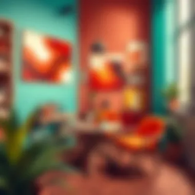 Color palette featuring red and complementary colors