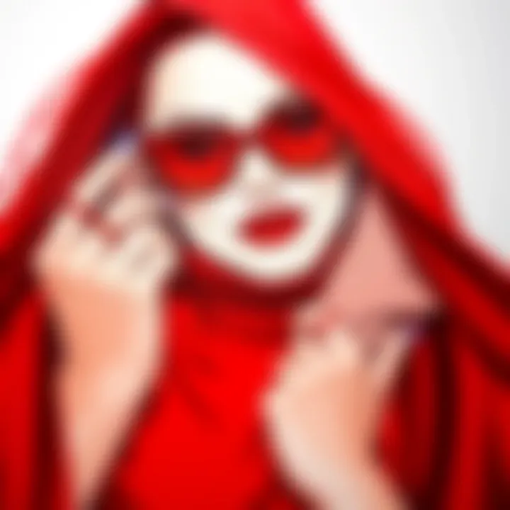 Fashion showcasing red color pairings