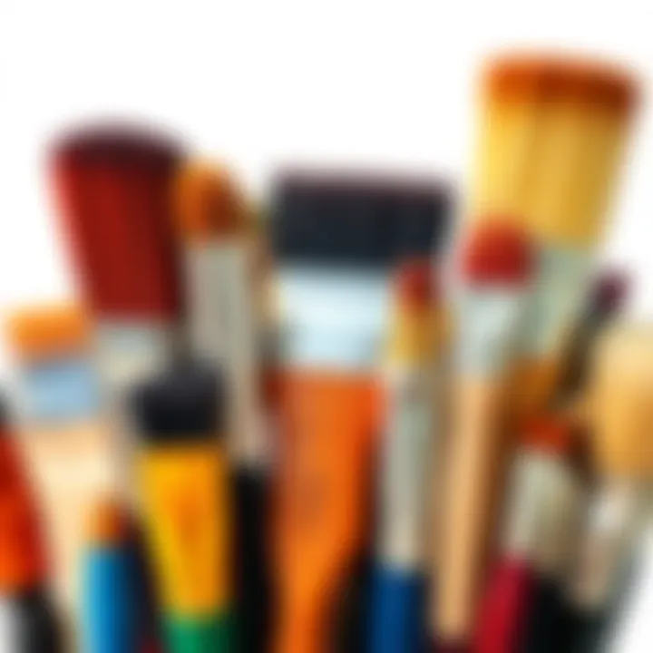 Assorted brushes of various sizes and shapes