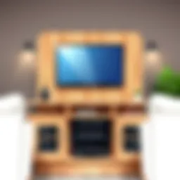 Minimalist TV unit design showcasing elegant lines and functionality