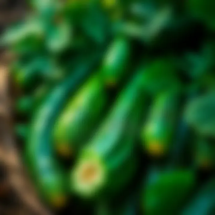 Bountiful harvest of fresh cucumbers from the garden