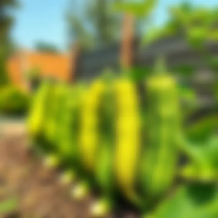 Vibrant cucumber plants in a sunny garden environment