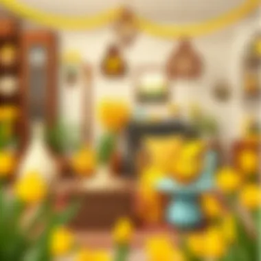 Handcrafted Collection Emphasizing Yellow Warmth A collection of handcrafted items showcasing the warmth of yellow