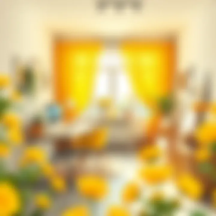 Serene Workspace with Yellow Inspiration A serene workspace featuring yellow-inspired DIY projects