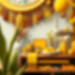 A vibrant display of various shades of yellow in different materials