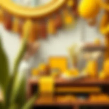 Vibrant Yellow Shades in Crafts A vibrant display of various shades of yellow in different materials