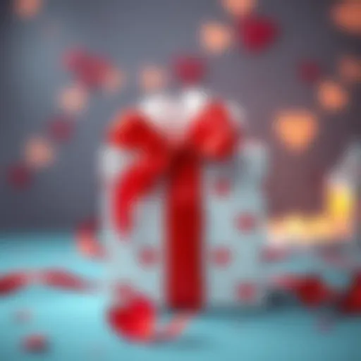 A beautifully wrapped gift box with a red ribbon symbolizing love and affection