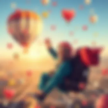 An adventurous experience like skydiving or hot air ballooning representing exciting gifts