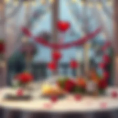 Romantic Dinner Setting for Valentine's Day A beautifully arranged romantic dinner setting