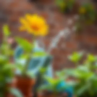 Watering technique for resuscitating wilting plants