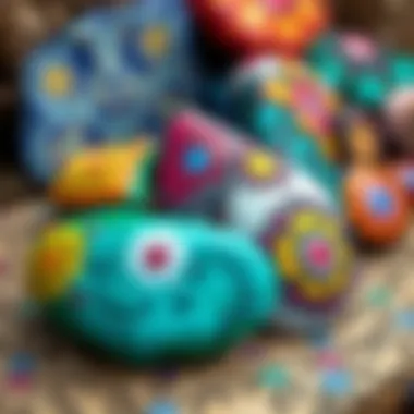 Colorful painted stones showcasing unique designs