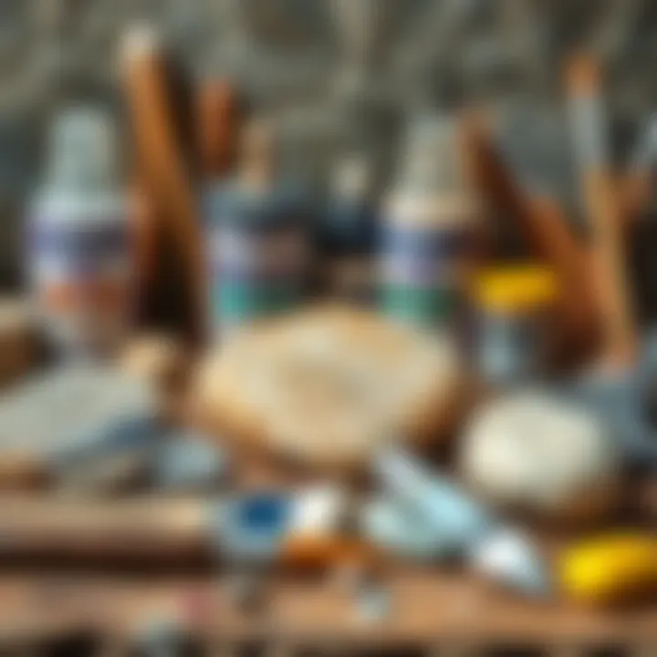 An array of painting supplies for stone art