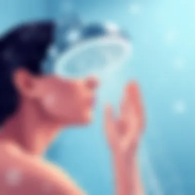 A person using a modern water-efficient showerhead